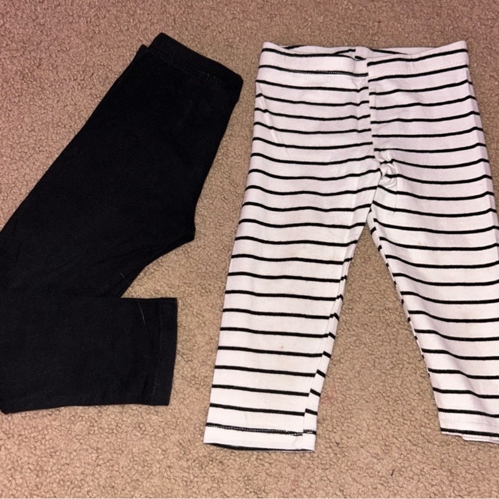 H&M Kids Black and Striped Leggings